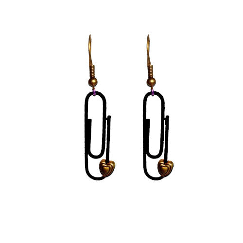 Black Personalised Paperclip Earrings | by lovedbynlanla